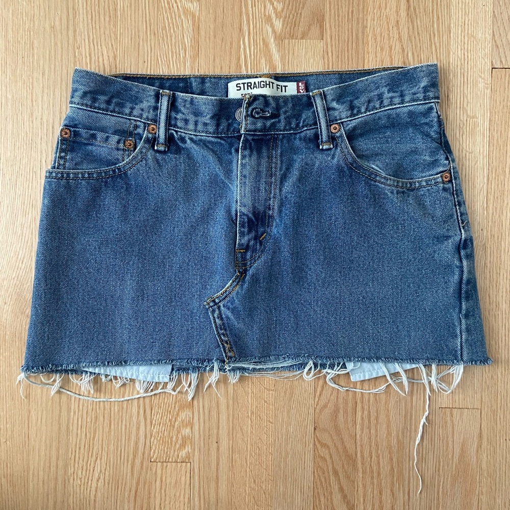 Vintage Levi’s 505 Distressed Denim Mini Skirt